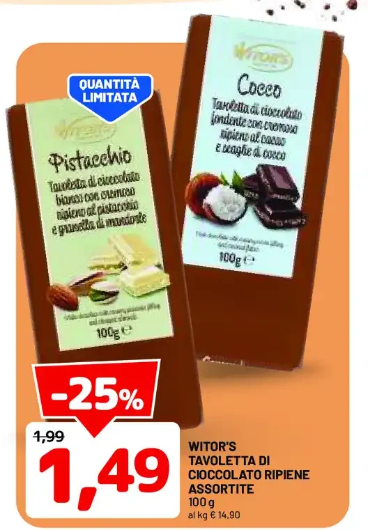 Tavoletta di cioccolato ripiene assortite