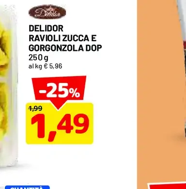 Ravioli zucca e gorgonzola DOP