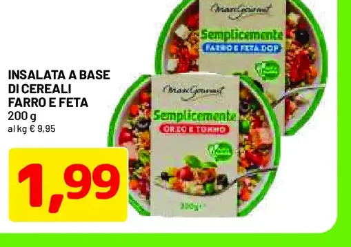 Insalata a base di cereali farro e feta