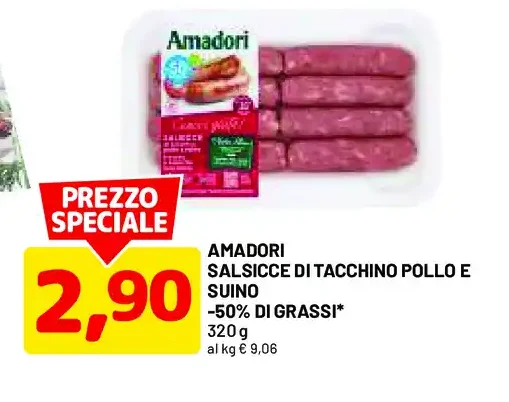 Amadori salsicce di tacchino pollo e suino