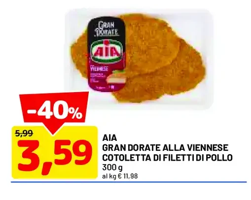 AIA Gran Dorate alla viennese cotoletta di filetti di pollo