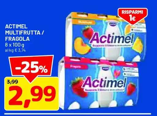 Actimel multifrutta / fragola