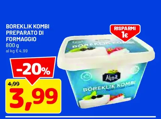 Boreklik kombi preparato di formaggio