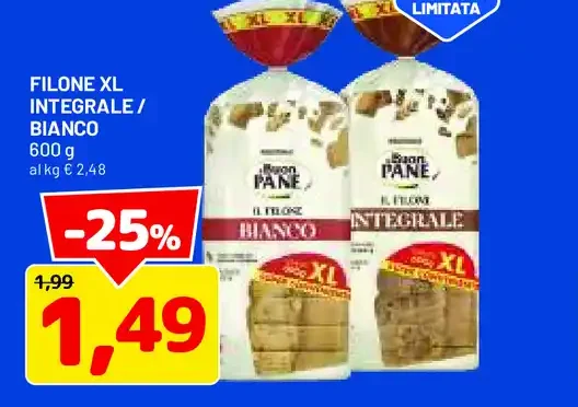Filone XL integrale/bianco