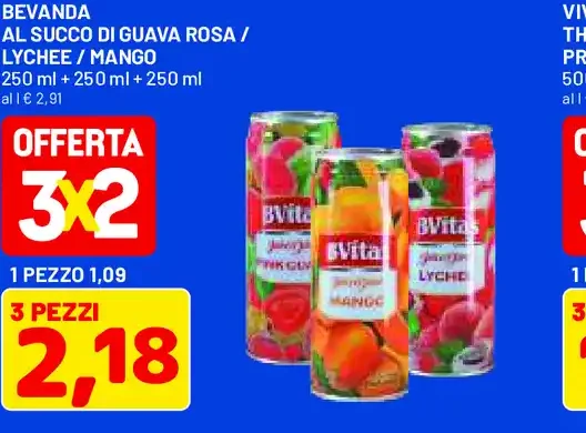 Bevanda al succo di guava rosa/litchi/mango