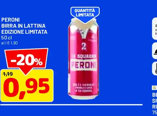 Peroni birra in lattina