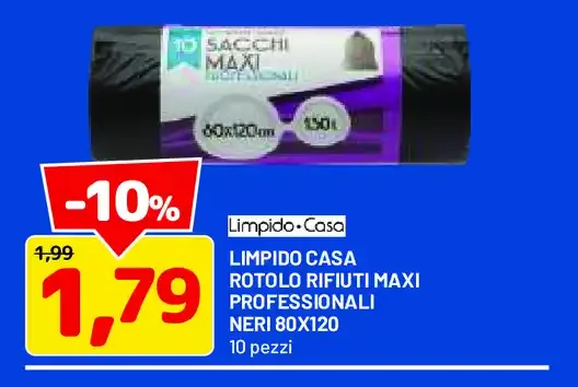 Limpido Casa rotolo rifiuti maxi professionali