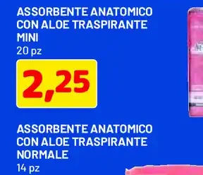 Assorbente anatomico con aloe traspirante mini