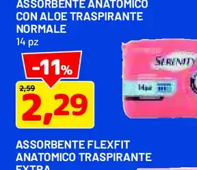Assorbente anatomico con aloe traspirante normale