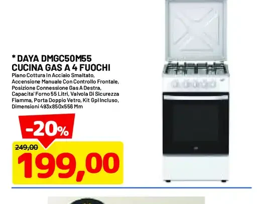 Cucina gas 4 fuochi