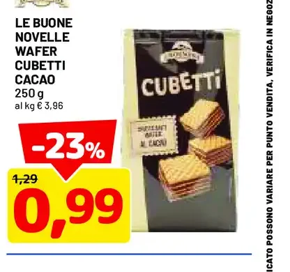 Wafer cubetti cacao
