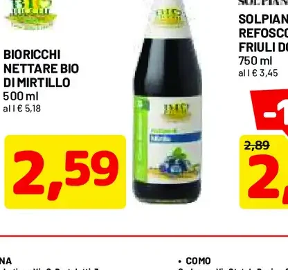 Nettare bio di mirtillo
