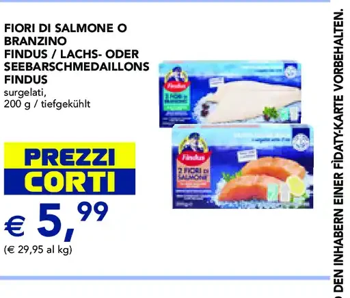 Fiori di salmone o branzino Findus