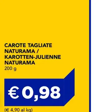 Carote tagliate Naturama