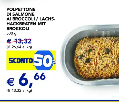 Polpettone di salmone ai broccoli