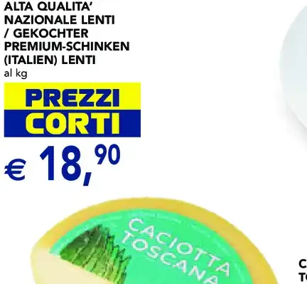 Prosciutto cotto alta qualità nazionale Lenti
