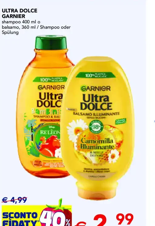 Garnier Ultra Dolce shampoo o balsamo