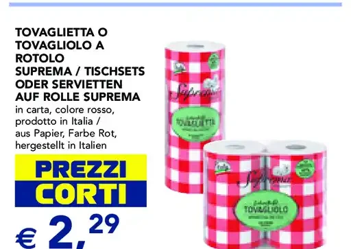 Tovaglietta o tovagliolo a rotolo Suprema