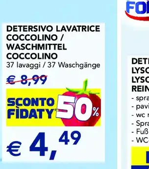 Detersivo lavatrice Coccolino