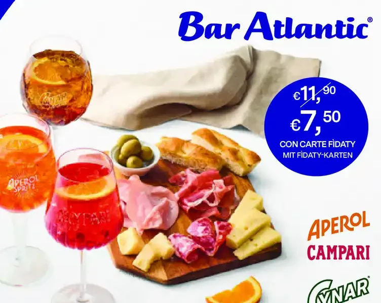 Aperitivo con tagliere al Bar Atlantic