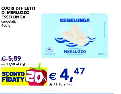 Cuori di filetti di merluzzo Esselunga