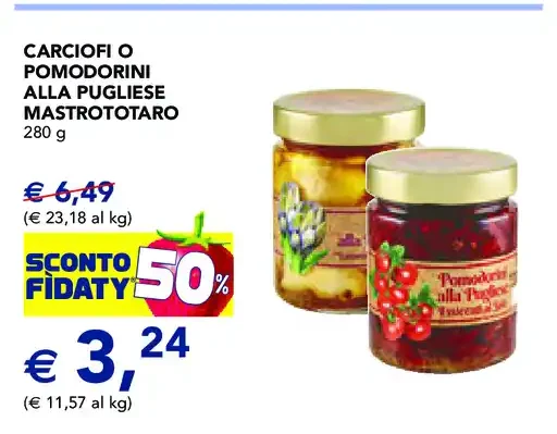 Carciofi o pomodorini alla pugliese Mastrototaro