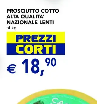 Prosciutto cotto alta qualità nazionale Lenti