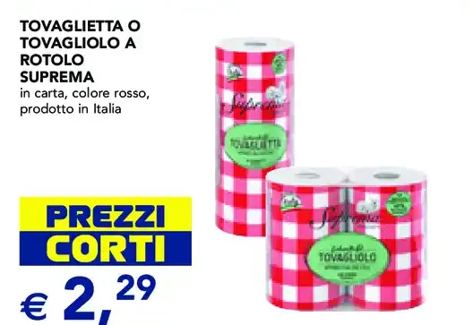 Tovaglietta o tovagliolo a rotolo SupremA