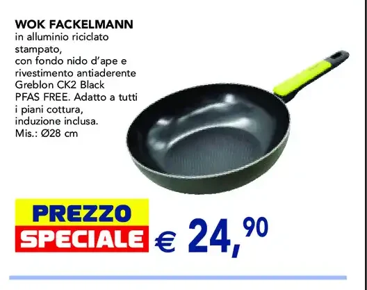 Wok in alluminio antiaderente Ø28 cm