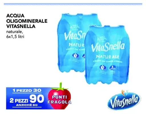 Acqua oligominerale Vitasnella 6x1,5 litri