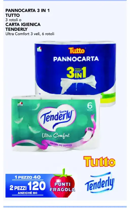 Pannocarta 3 in 1 Tutto o carta igienica Tenderly