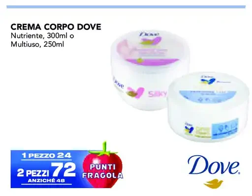 Crema corpo Dove 300 ml o 250 ml