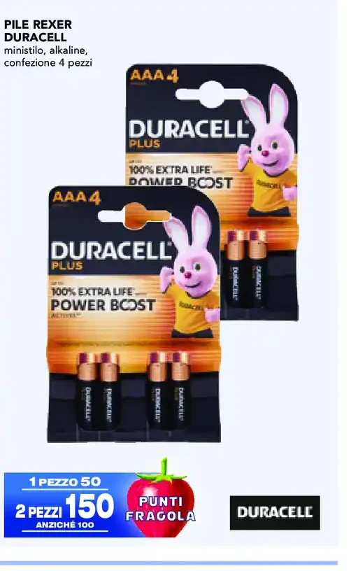 Pile Duracell Plus AAA 4 pezzi