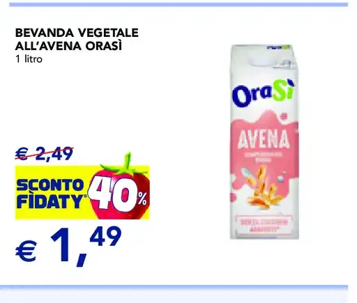 Bevanda vegetale all'avena Orasi