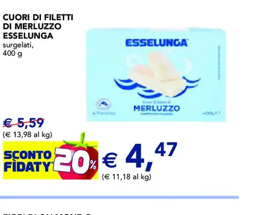Cuori di filetti di merluzzo Esselunga