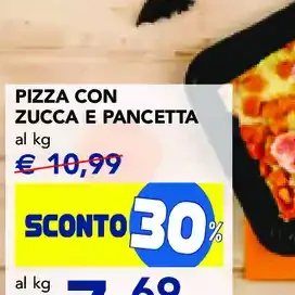 Pizza con zucca e pancetta