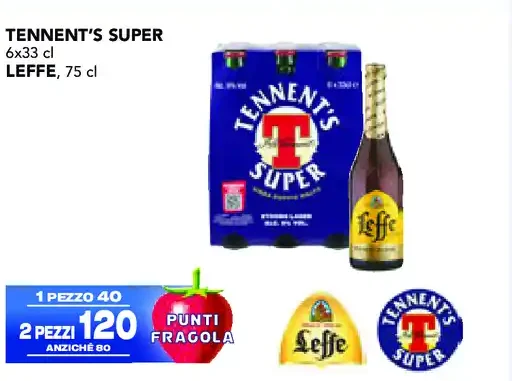 Birra Tennent's Super e Leffe