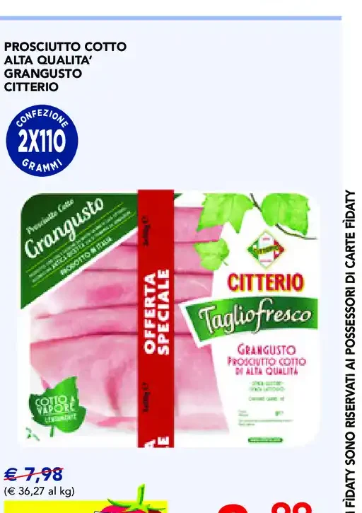 Prosciutto cotto alta qualità Gran Gusto Citterio