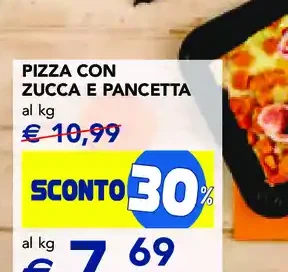 Pizza con zucca e pancetta