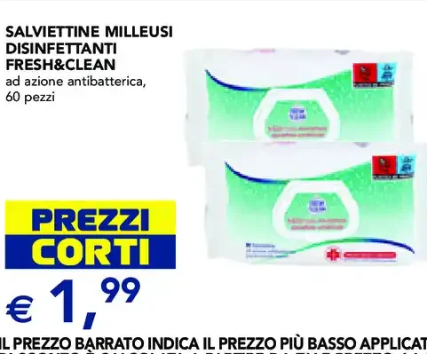 Salviettine Milleusi Disinfettanti Fresh&Clean