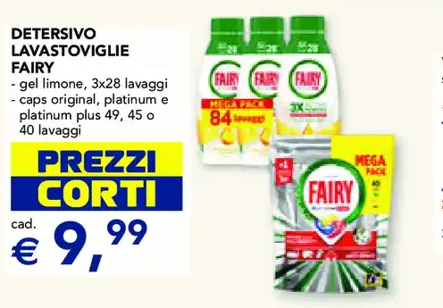 Detersivo lavastoviglie Fairy limone 3x28 lavaggi o caps original/platinum