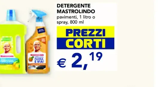 Detergente mastrolindo pavimenti 1 litro o spray 800 ml