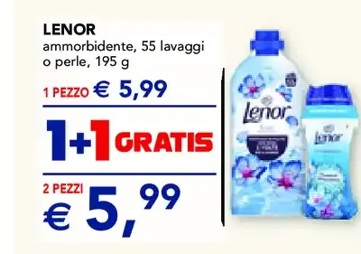 Ammorbidente Lenor 55 lavaggi o perle 195 g