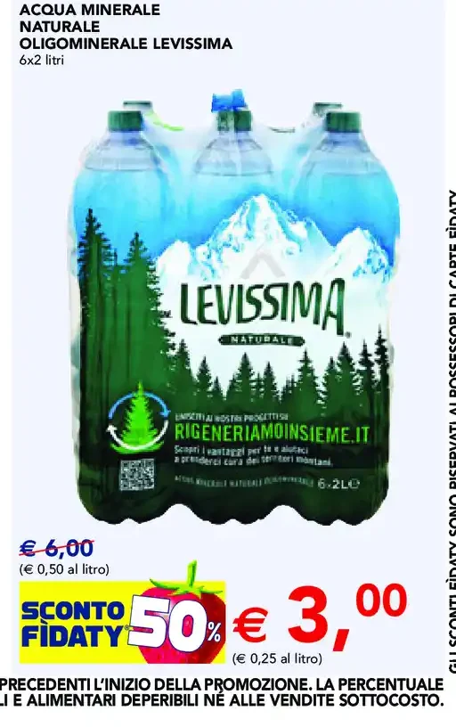 Acqua minerale naturale Levissima
