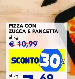 Pizza con zucca e pancetta