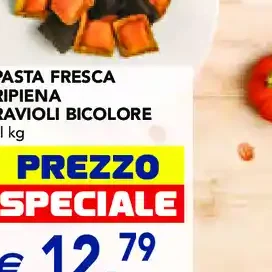 Pasta fresca ripiena ravioli bicolore