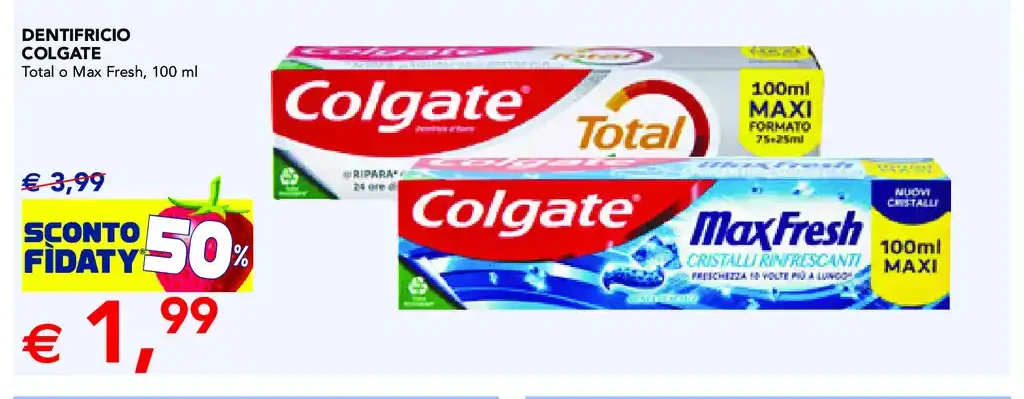 Dentifricio Colgate Total o Max Fresh