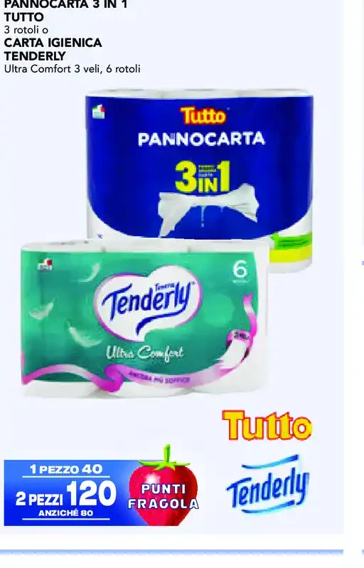Pannocarta 3 in 1 Tutto o carta igienica Tenderly