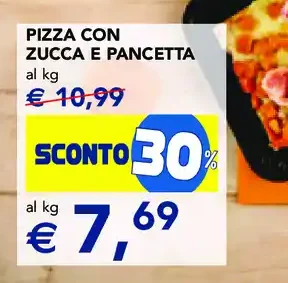 Pizza con zucca e pancetta