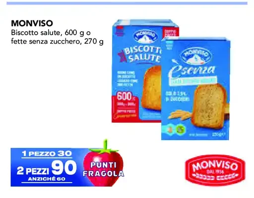Monviso biscotto salute o fette senza zucchero